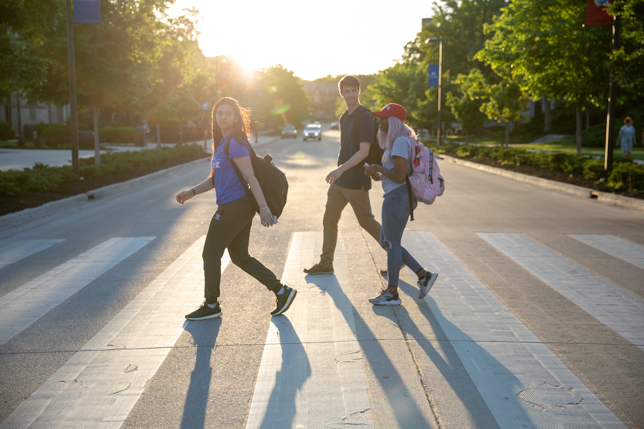 Students walking